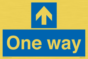 One way with up directional arrow